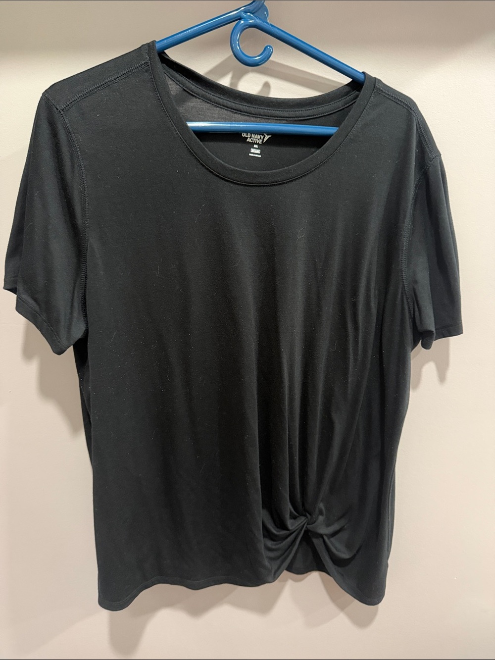 Old Navy Black Short-Sleeve Twist Hem Tee XXL